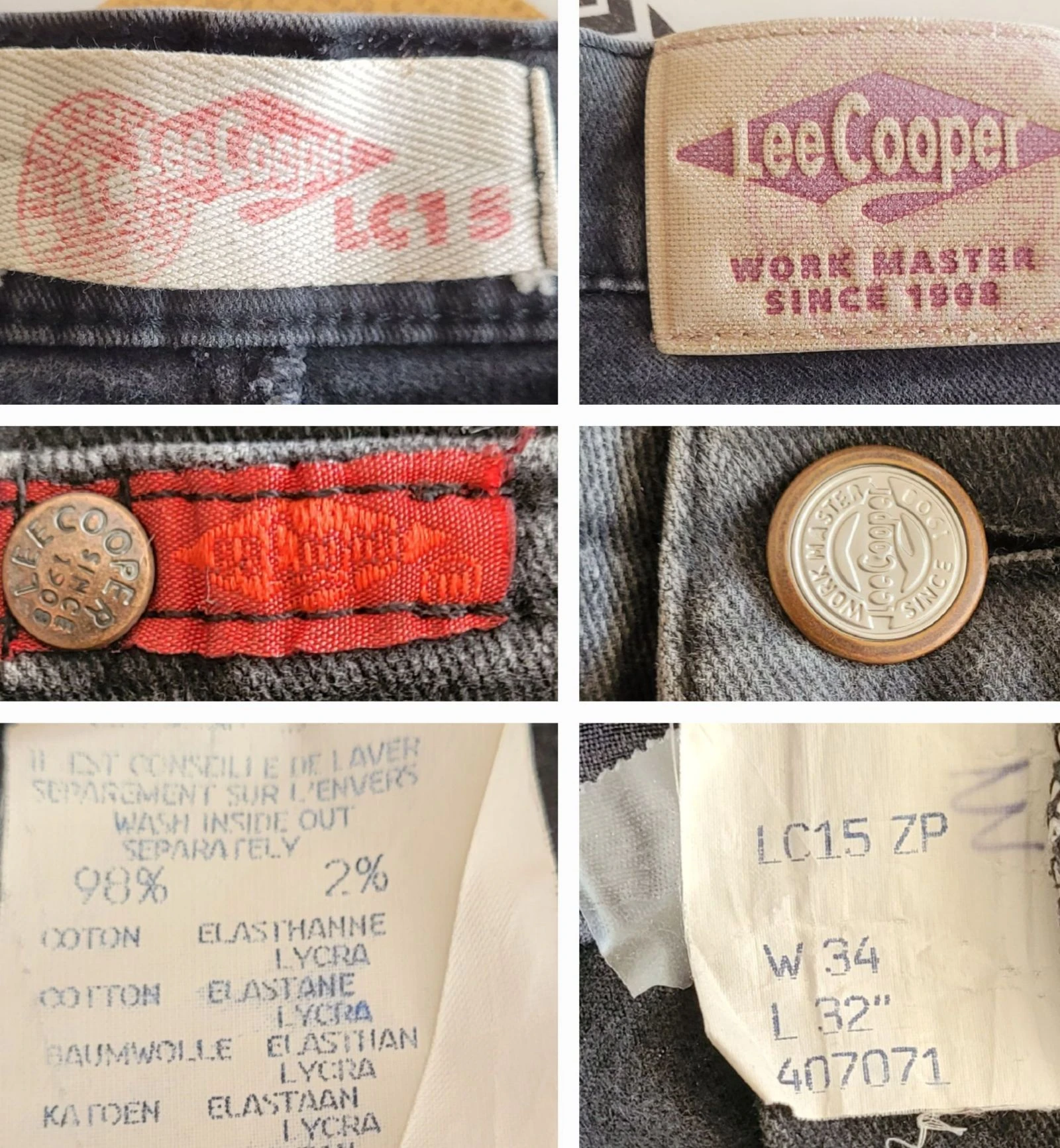 Lee Cooper Jeans TFr34/TXS-Modelo LC15-Corte Afilado e Cintura Alta - Cinza Escuro - em OT – photo 5